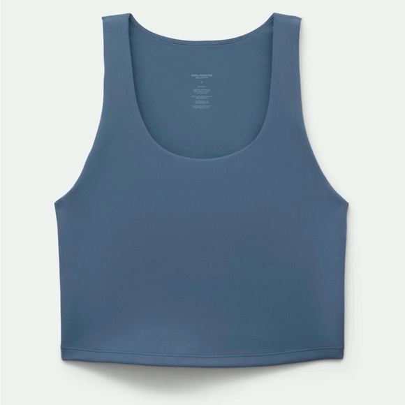 girlfriend collective Tops - Girlfriend Collective Bella Scoop Tank Laguna Blue Small Shelf Bra Sleeveless